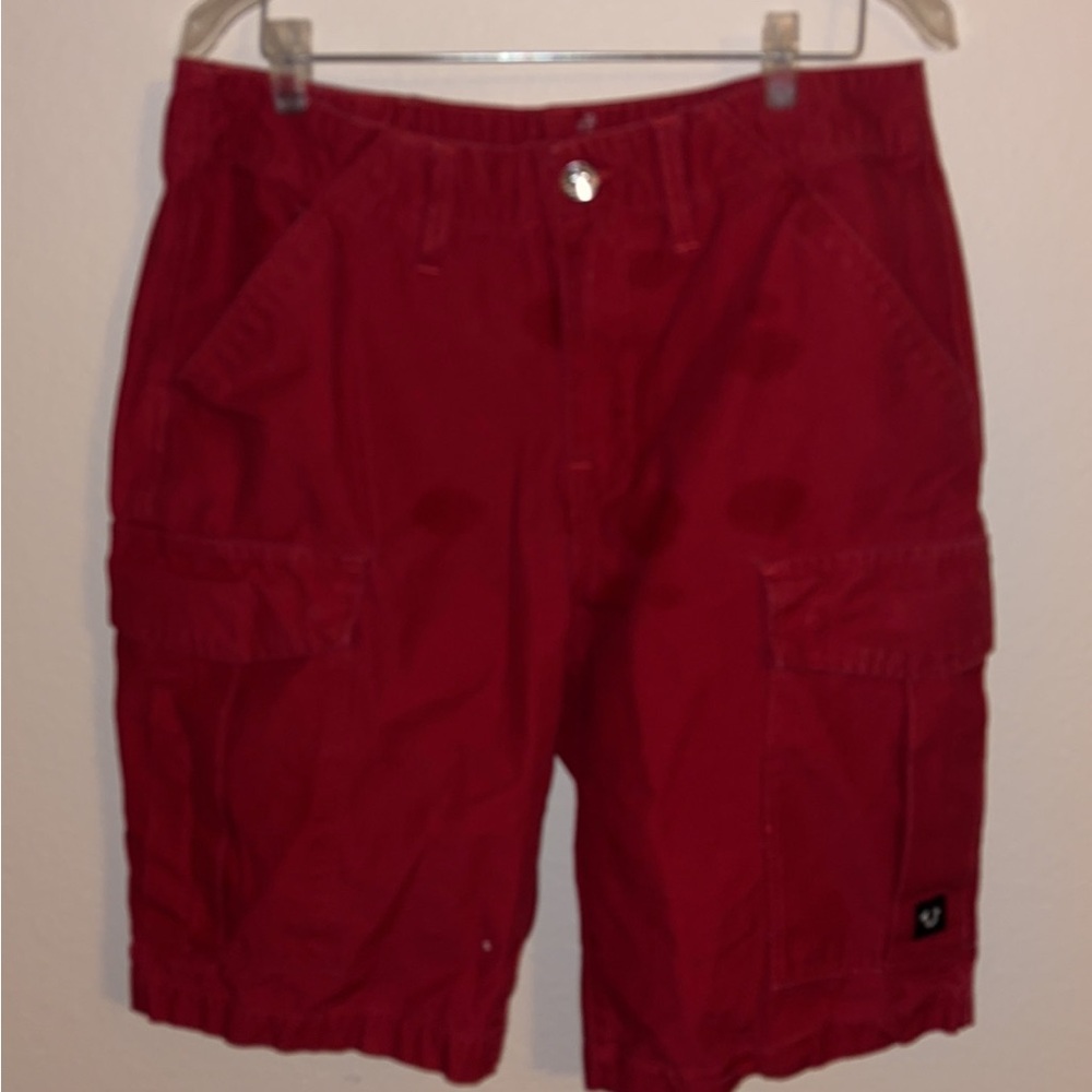 True Religion Red Jean Shorts